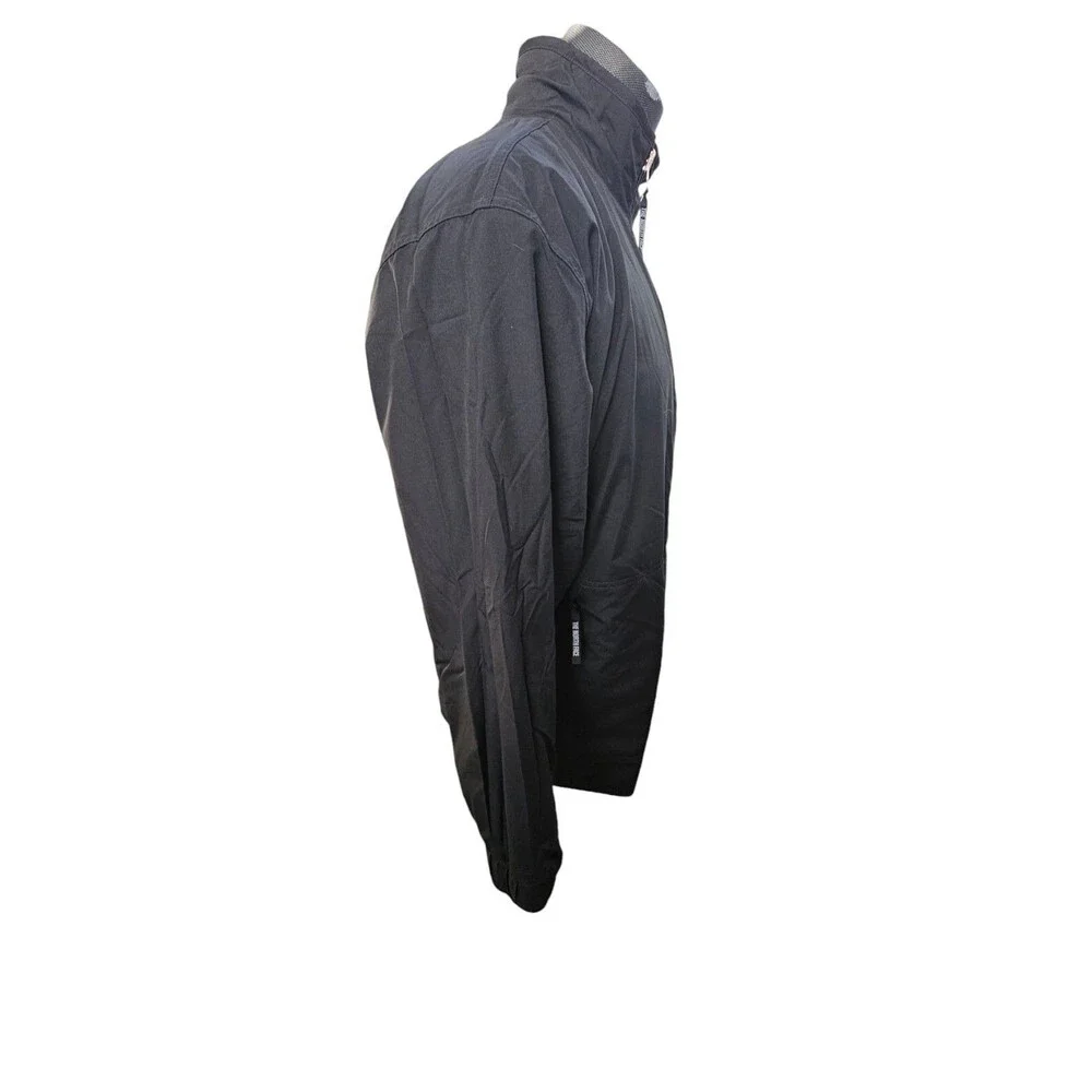 North Face Reversible Jacket Green Black Zip Mens Large